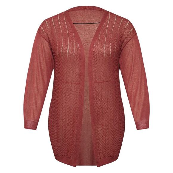 Plus Size 3X 22 24 Russet Rare BloomChic Loose Open Front Cardigan • - Picture 7 of 10